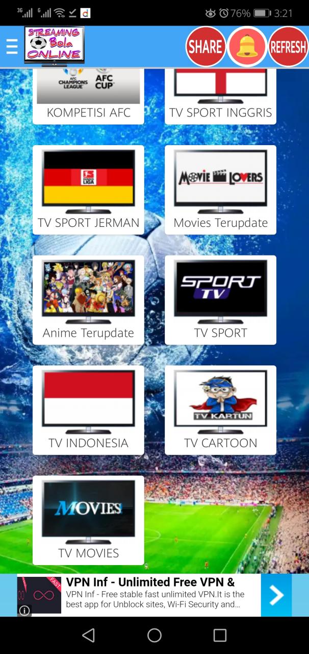 ✅ Unduh Streaming Bola  .apk (12.35 MB)