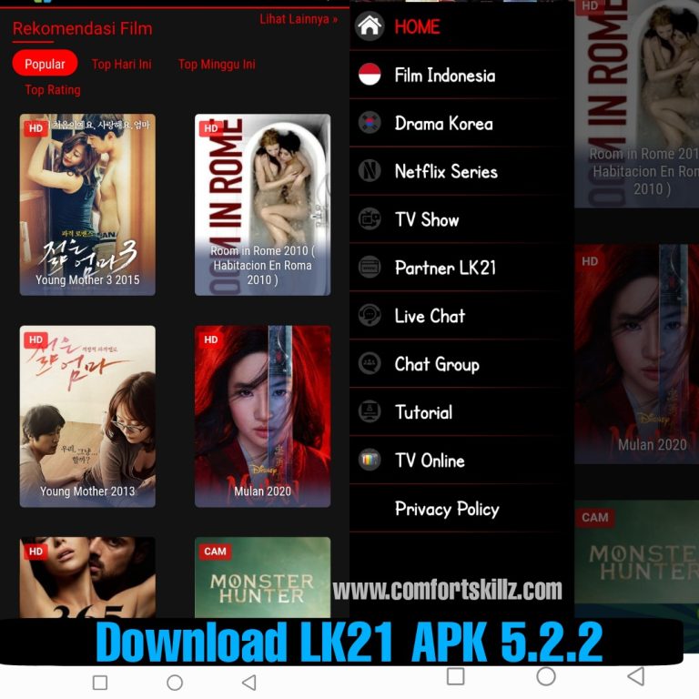 ⏬ Unduh Lk21 Mobile Android App 2.0.apk (4.59 MB)