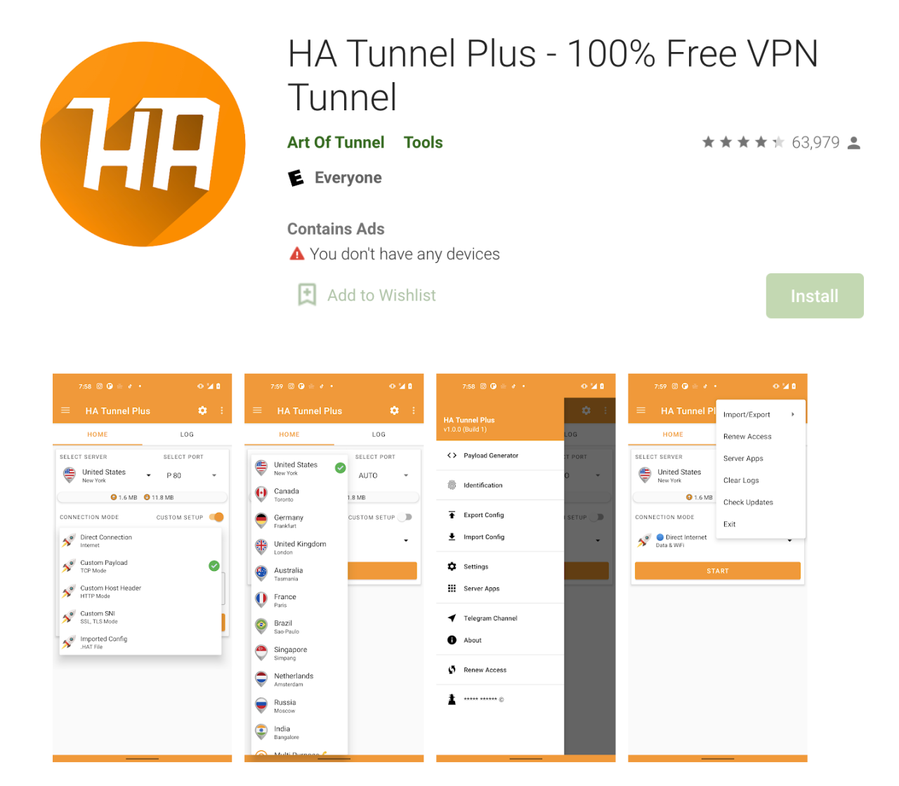 HA Tunnel Plus 1.3.0 No Ads Time by ahmed.apk