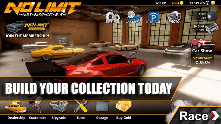 ⬇️ Download No Limit Drag Racing 2 Mod APK Unlimited Money and Gems for Android .apk (125.16 KB)